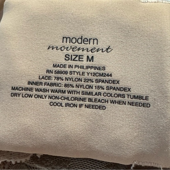 Modern Movement Shapewear Womens Medium Tan Floral Lace - Picture 11 of 11